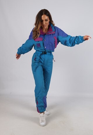 VINTAGE ETIREL FULL SKI SUIT SNOW SPORTS UK 8 XS (J3H)