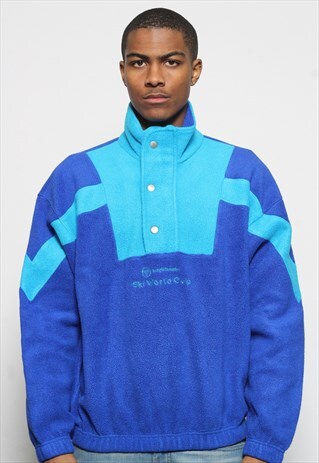 VINTAGE SERGIO TACCHINI 1/4 ZIP FLEECE BLUE