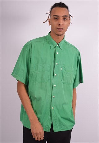 LEVI'S MENS VINTAGE SHIRT XL GREEN 90S