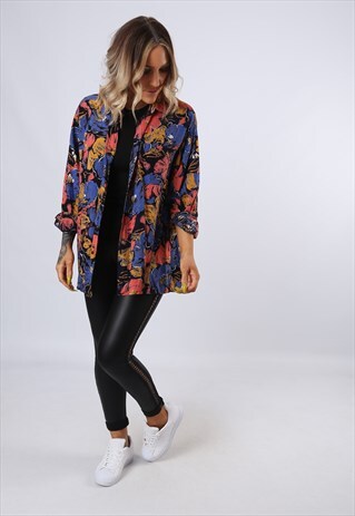 SHIRT PRINT PATTERNED OVERSIZED FITTED UK 16 (BAI)