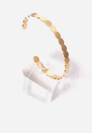 FLAWLESS EDGE -18CT GOLD PLATED CUFF, OPEN CUFF, BRUSHED