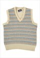 Vintage Knitted Vest Jumper Retro Pattern Ladies Small