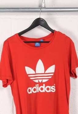 Vintage Adidas T-Shirt in Red Sports Top Size 10