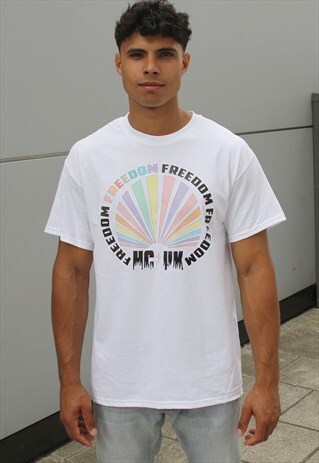WHITE RAINBOW T-SHIRT
