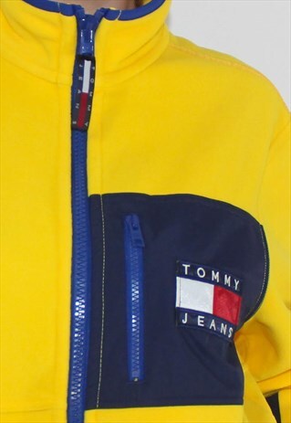 NEW TOMMY HILFIGER 90'S STYLE YELLOW FLEECE JACKET