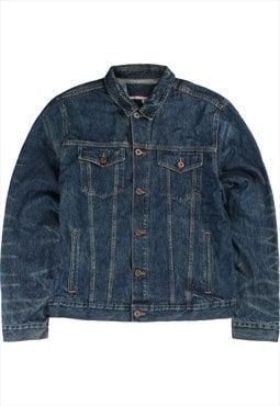 Vintage 90's Tommy Hilfiger Denim Jacket Button Up Navy