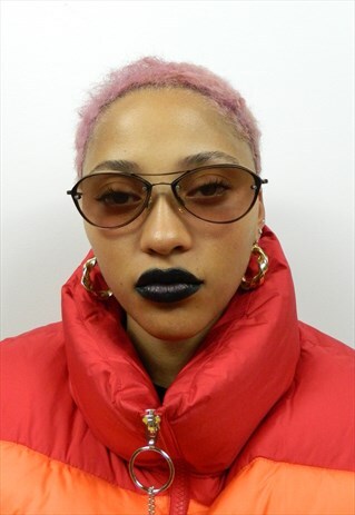 VINTAGE BROWN AVIATOR Y2K SUNGLASSES