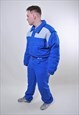SKI SUIT VINTAGE, MEN RETRO SNOW SUIT, BLUE SKI SUIT FOR HIM