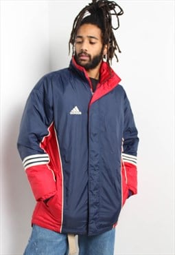 Vintage Adidas Padded Puffer Coat Blue