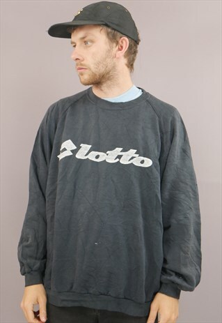 VINTAGE LOTTO SWEATER IN NAVY BLUE WITH LOGO