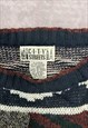 VINTAGE KNITTED JUMPER ABSTRACT PATTERNED KNIT SWEATER