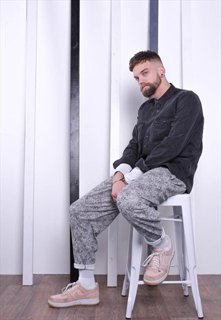 VINTAGE 90S PATTERNED CRAZY PRINT TROUSERS. UNISEX. GYM.