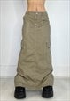 VINTAGE Y2K SKIRT MAXI CARGO UTILITY LONG STREETWEAR 90S 00S