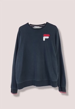 Vintage Fila Sweatshirt Y2K in Black XL