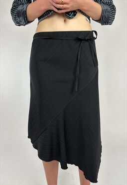 Vintage 00s Pinstripe Midi Skirt