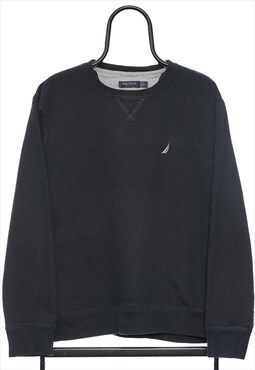Vintage Nautica Logo Black Sweatshirt Womens