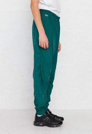 VINTAGE RETRO GREEN LACOSTE TRACK BOTTOMS JOGGERS