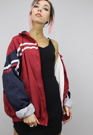 VINTAGE 80S/90S OVERSIZED COLOURFUL SHELL WINDBREAKER JACKET