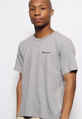 VINTAGE CHAMPION LOGO T-SHIRT GREY