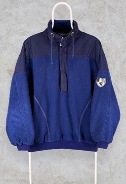 Vintage Schoffel Polartec Fleece Jacket Blue 1/2 Zip Large