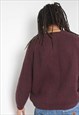 VINTAGE 90'S CHUNKY FISHERMAN KNIT JUMPER RED