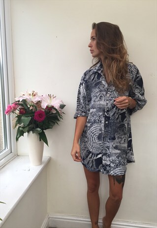 CRAZY PATTERN OVERSIZED UNISEX RETRO VINTAGE FESTIVAL SHIRT