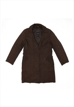 MAX MARA Weekend Lined Overcoat Denim Coat Brown Womens S