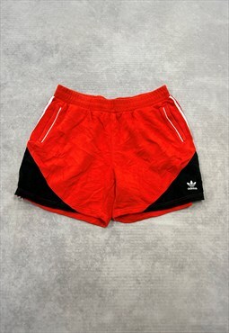 Adidas Shorts Red Sweat Shorts with Embroidered Logo