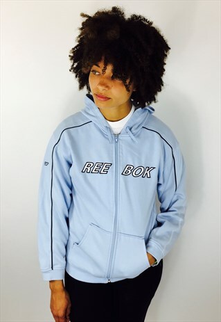 REEBOK LOGO SPELL OUT ZIP UP HOODIE