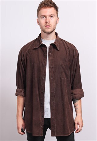 VINTAGE CORDUROY SHIRT BROWN