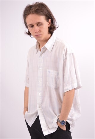 VINTAGE FRED PERRY SHIRT CHECK WHITE
