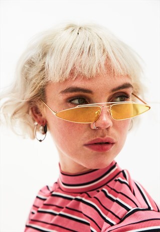 RITA - YELLOW AND GOLD CAT EYE METAL FRAME SUNGLASSES