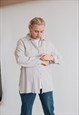 VINTAGE 90S MINIMAL GRUNGE RELAXED FIT LINEN SHIRT IN GREY L