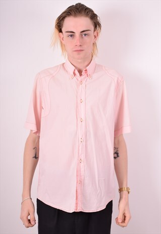 ICEBERG MENS VINTAGE SHIRT MEDIUM PINK 90S