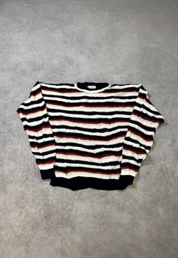 Vintage Abstract Knitted Jumper Striped Patterned Sweater