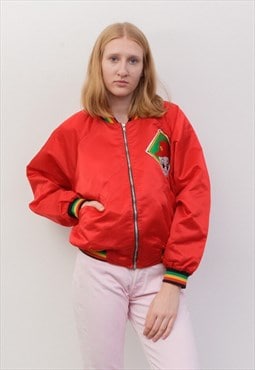 Vintage Tag Rag Women's S Red Bomber Will Smith Shimmer