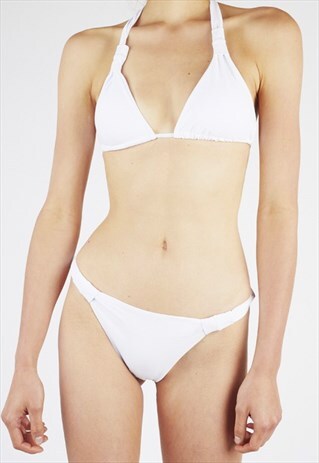 VERONA WHITE TIE UP KNOT TRIANGLE BIKINI