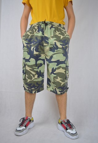 VINTAGE FESTIVAL CAMOUFLAGE MILITARY SHORTS