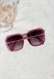 TRANSPARENT PURPLE ELEGANT ROUNDED SQUARE SUNGLASSES