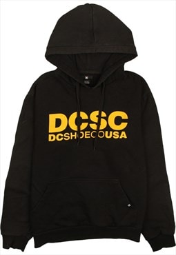 Vintage 90's DC Hoodie DC Shoes UK Spellout Black Small