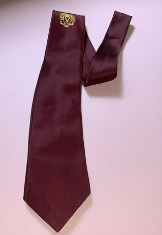 VINTAGE BURGUNDY INSTITUTE OF VIDEOGRAPHY SATIN TIE -