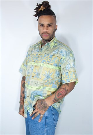 VINTAGE HAWAIIAN CRAZY PATTERNED SHIRT