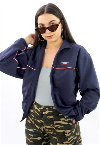 90'S RETRO NAVY TRACK JACKET
