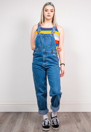 90'S VINTAGE BLUE DENIM LONG DUNGAREES