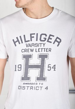 Vintage Tommy Hilfiger T-Shirt White Short Sleeve Tee Medium