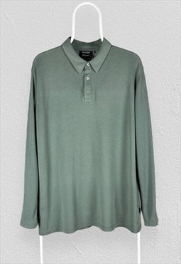 Rohan Green Polo Shirt Insect Shield Long Sleeve Mens Large