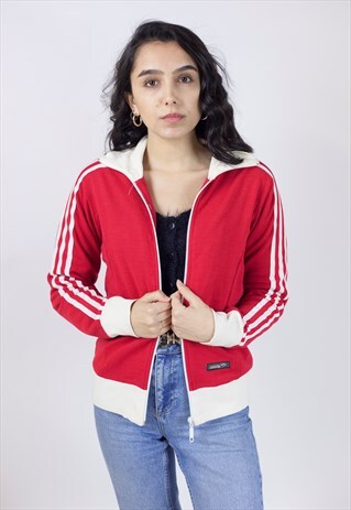 VINTAGE ADIDAS 90'S RED/BEIGE LIGHT SPORTS JACKET