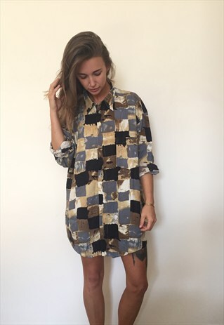 CRAZY PATTERNED VINTAGE RETRO FESTIVAL OVERSIZED SHIRT