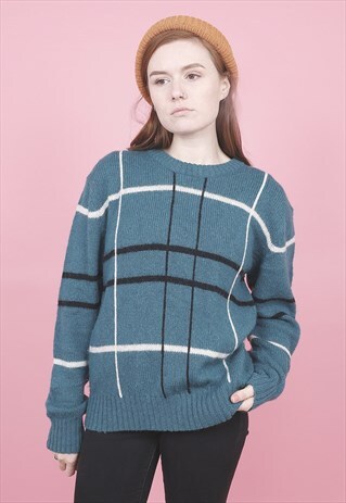 VINTAGE TURQUOISE PATTERNED JUMPER /R14047