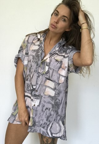 PATTERNED OVERSIZED RETRO VINTAGE UNISEX FESTIVAL SHIRT